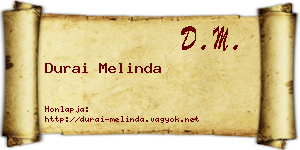 Durai Melinda névjegykártya